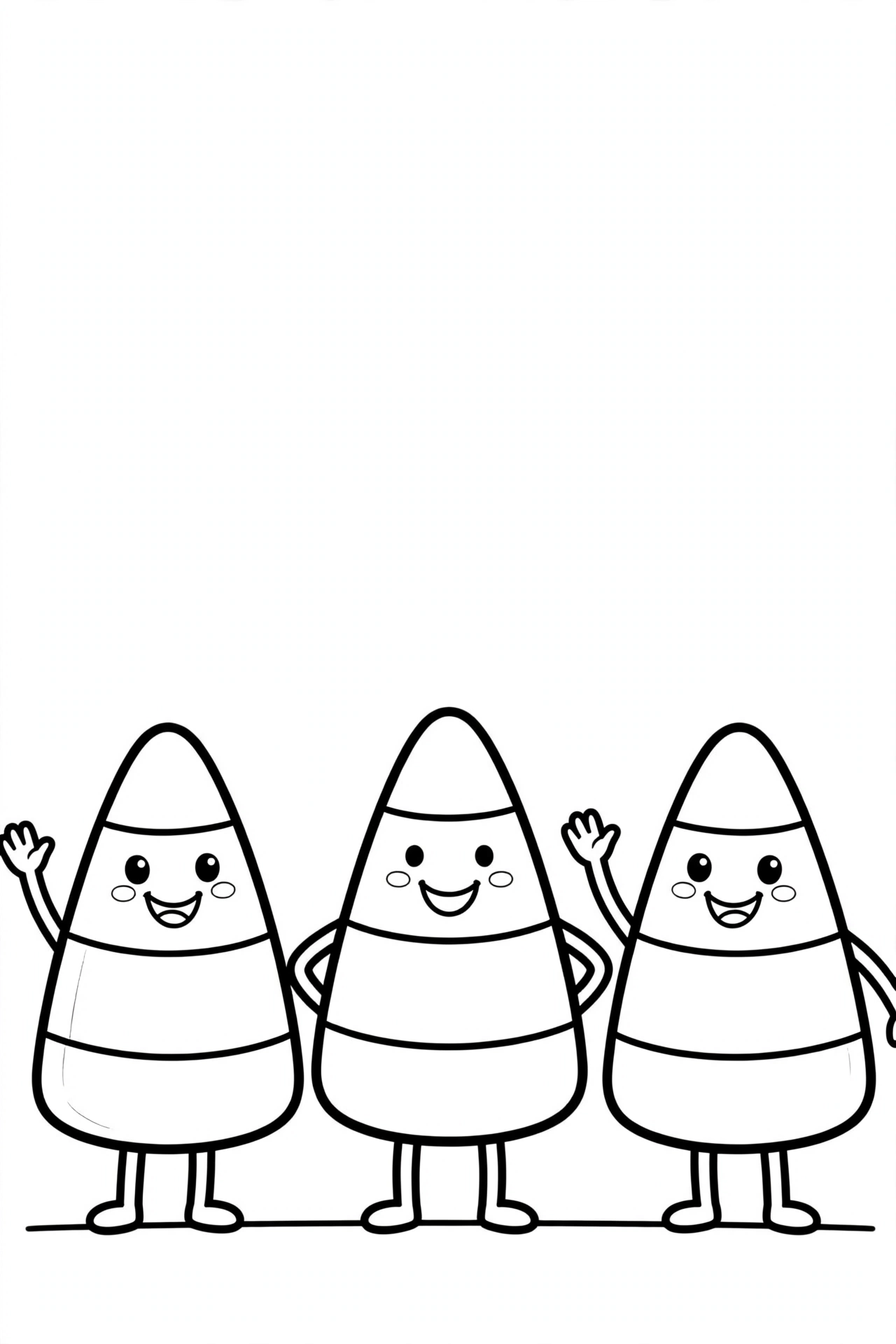 Candy corn buddies coloring page