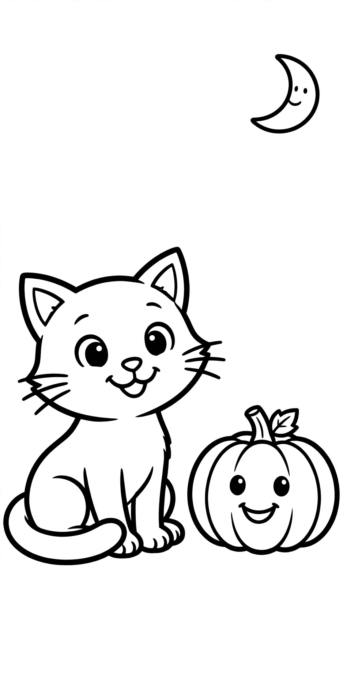 Halloween cat coloring page