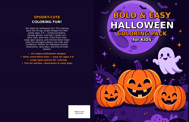 Bold and Easy Halloween Coloring cover